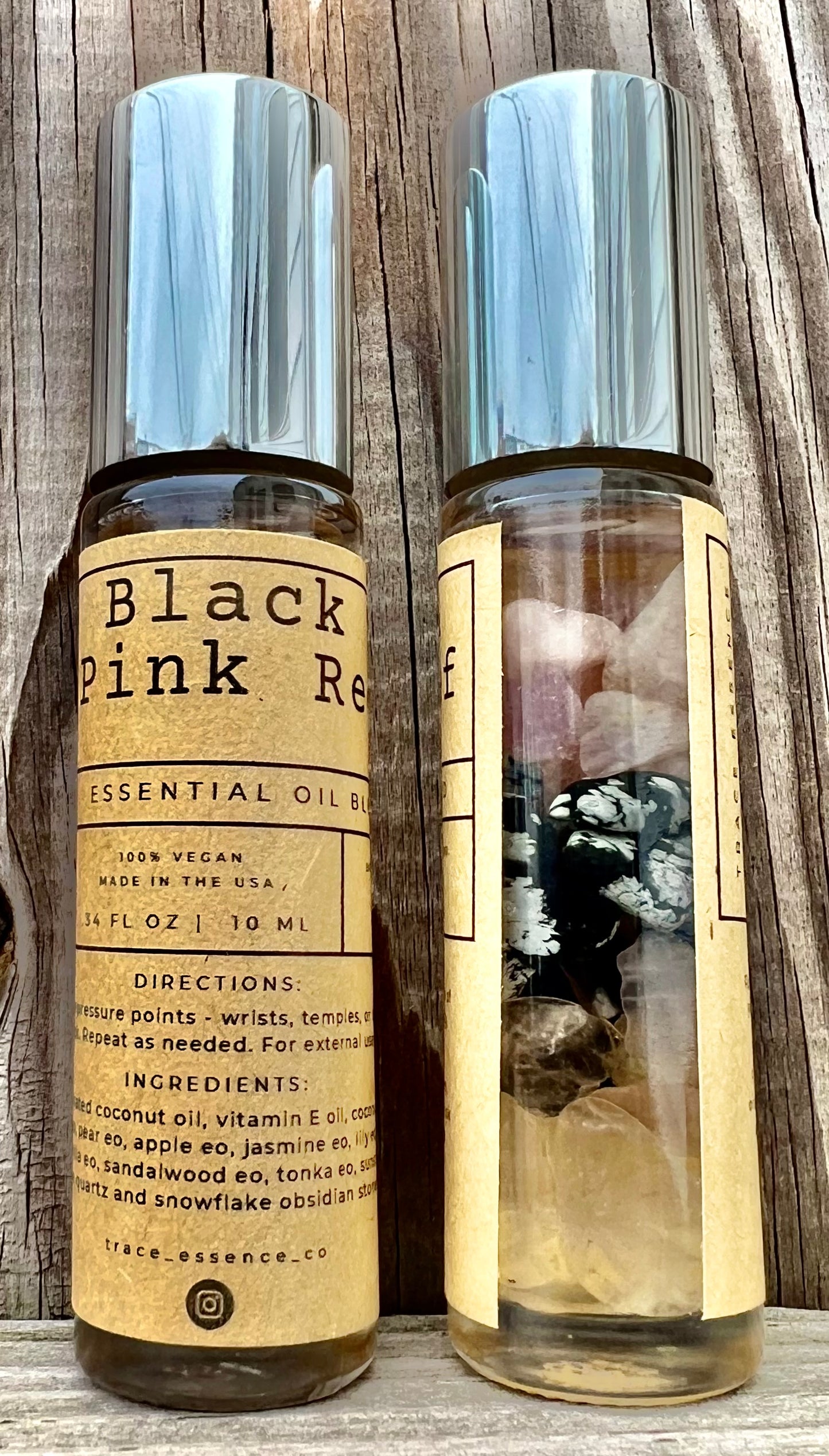 Black & Pink Reef Essential Oil Roller